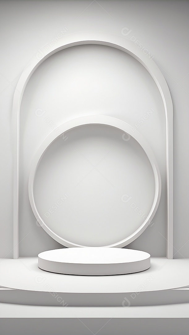 Pódio de exibição de produto branco simples difusão