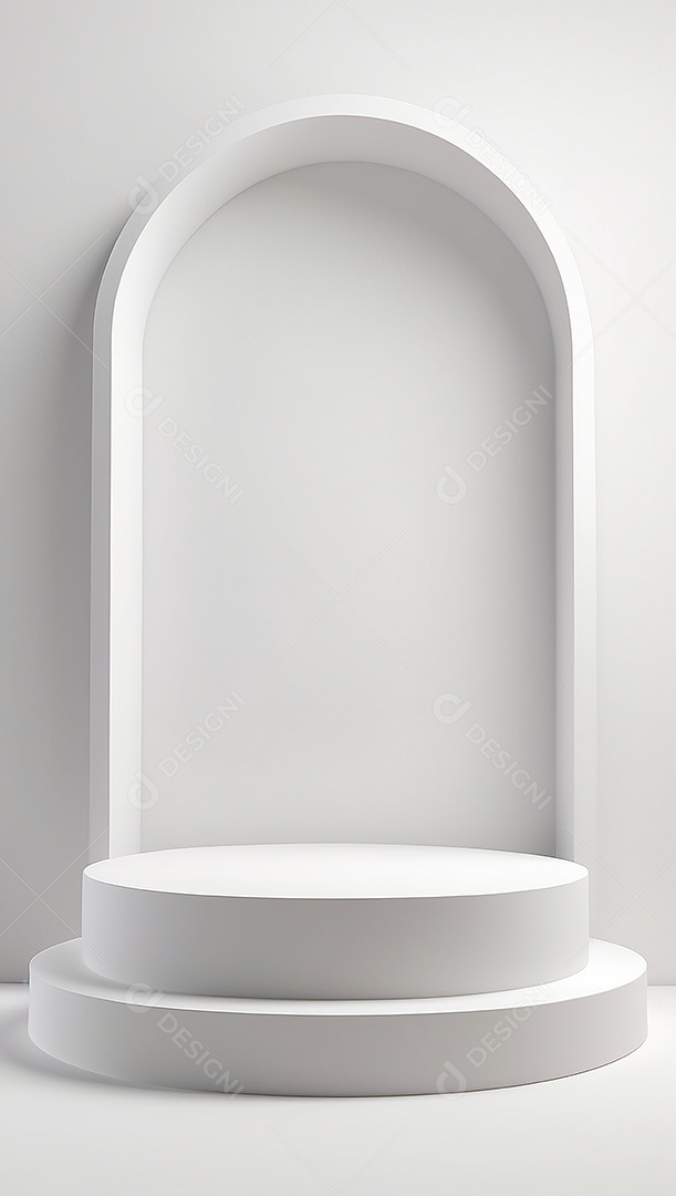 Pódio de exibição de produto branco simples difusão