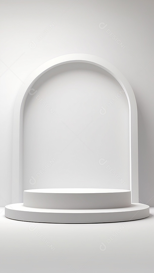 Pódio de exibição de produto branco simples difusão