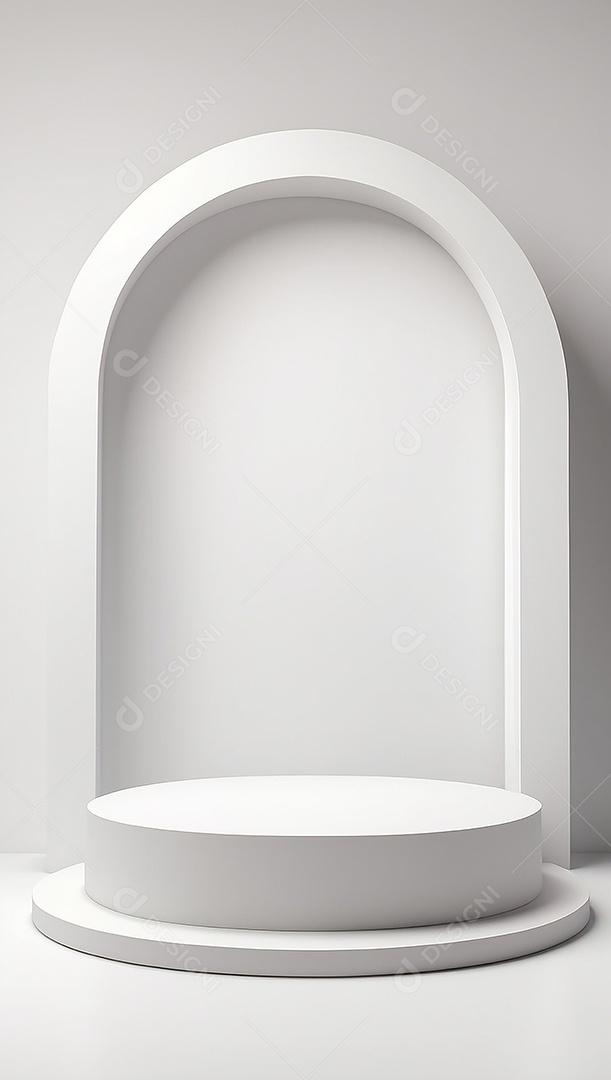 Pódio de exibição de produto branco simples difusão