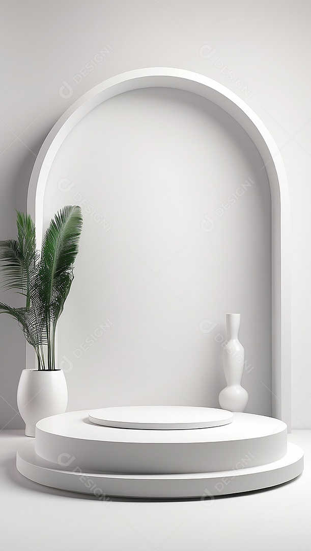 Pódio de exibição de produto branco simples difusão