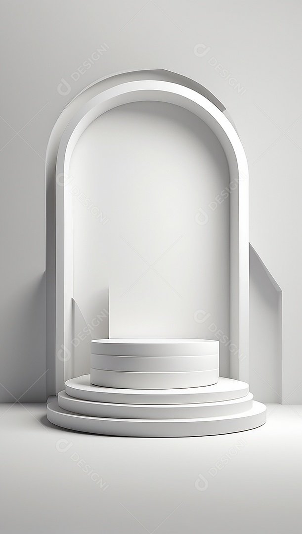 Pódio de exibição de produto branco simples difusão