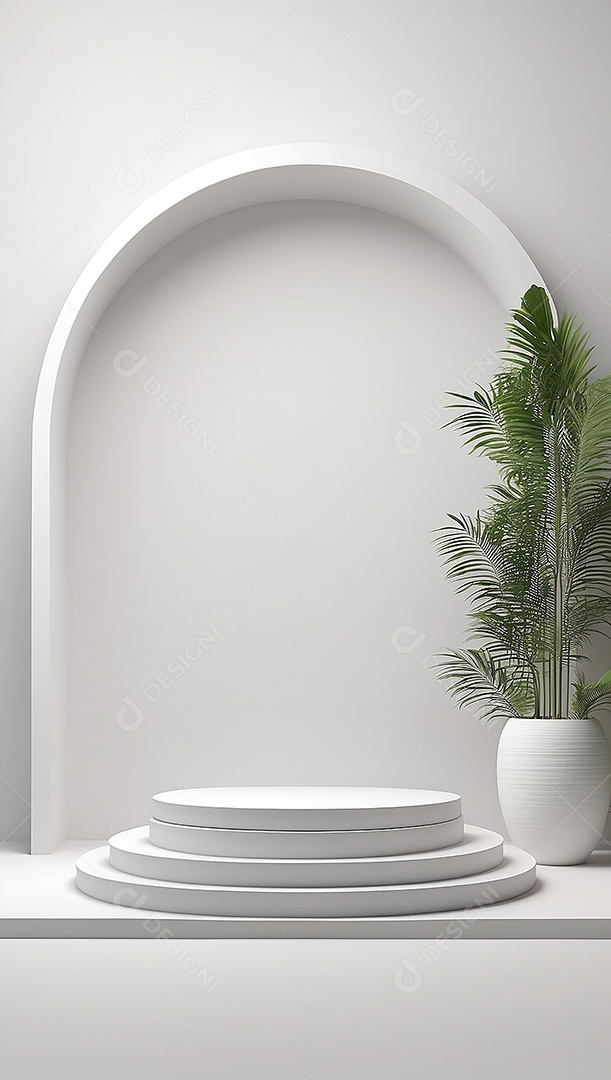 Pódio de exibição de produto branco simples difusão