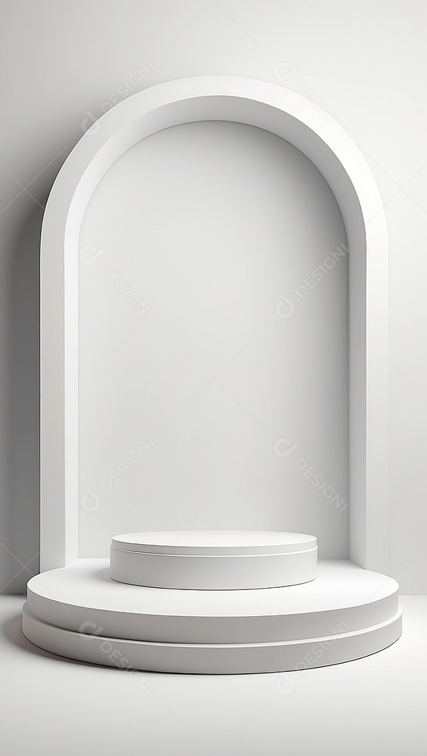Pódio de exibição de produto branco simples difusão