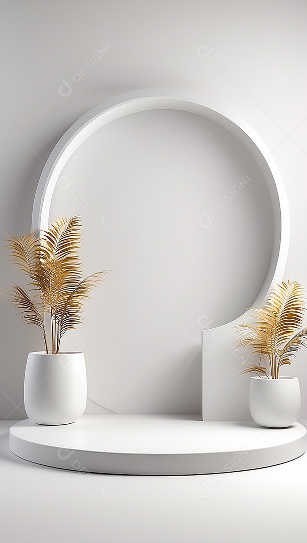 Pódio de exibição de produto branco simples difusão