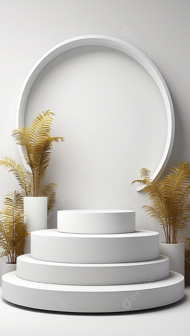Pódio de exibição de produto branco simples difusão