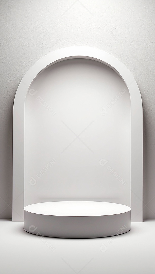 Pódio de exibição de produto branco simples difusão