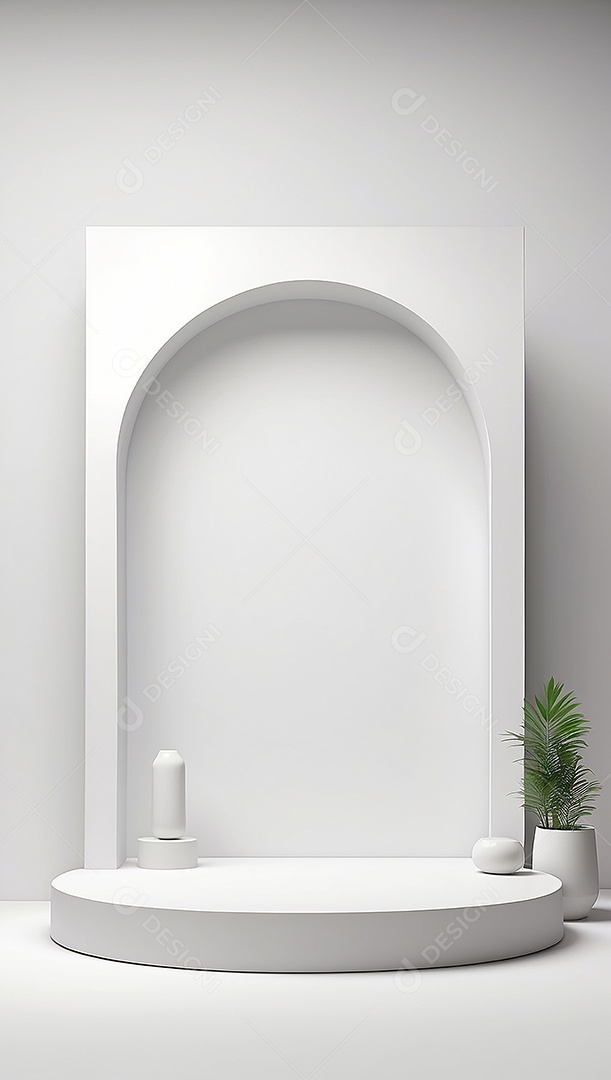 Pódio de exibição de produto branco simples difusão