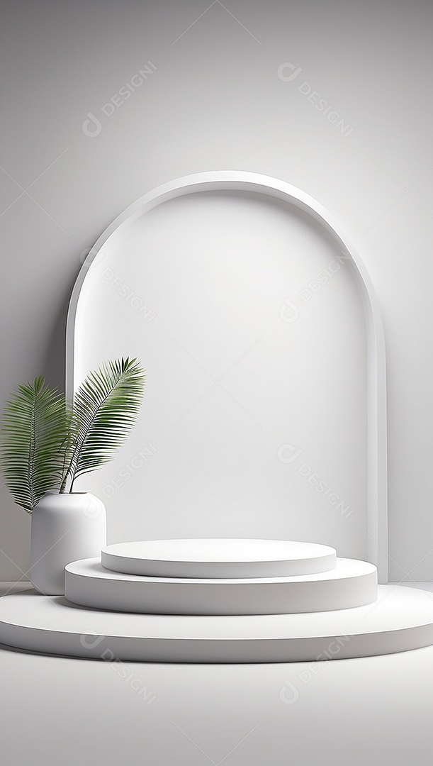 Pódio de exibição de produto branco simples difusão