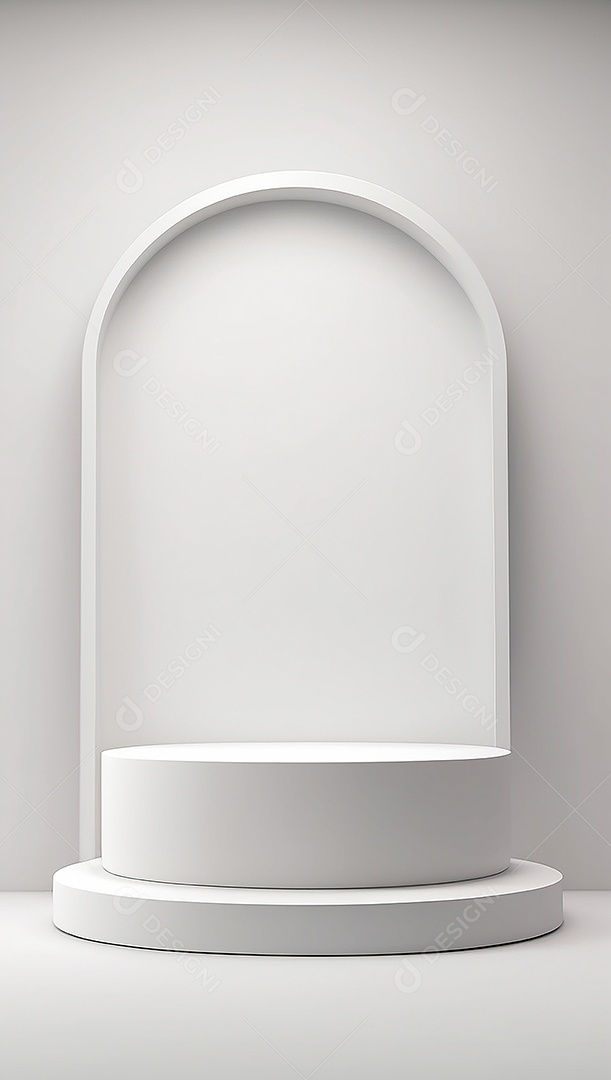 Pódio de exibição de produto branco simples difusão