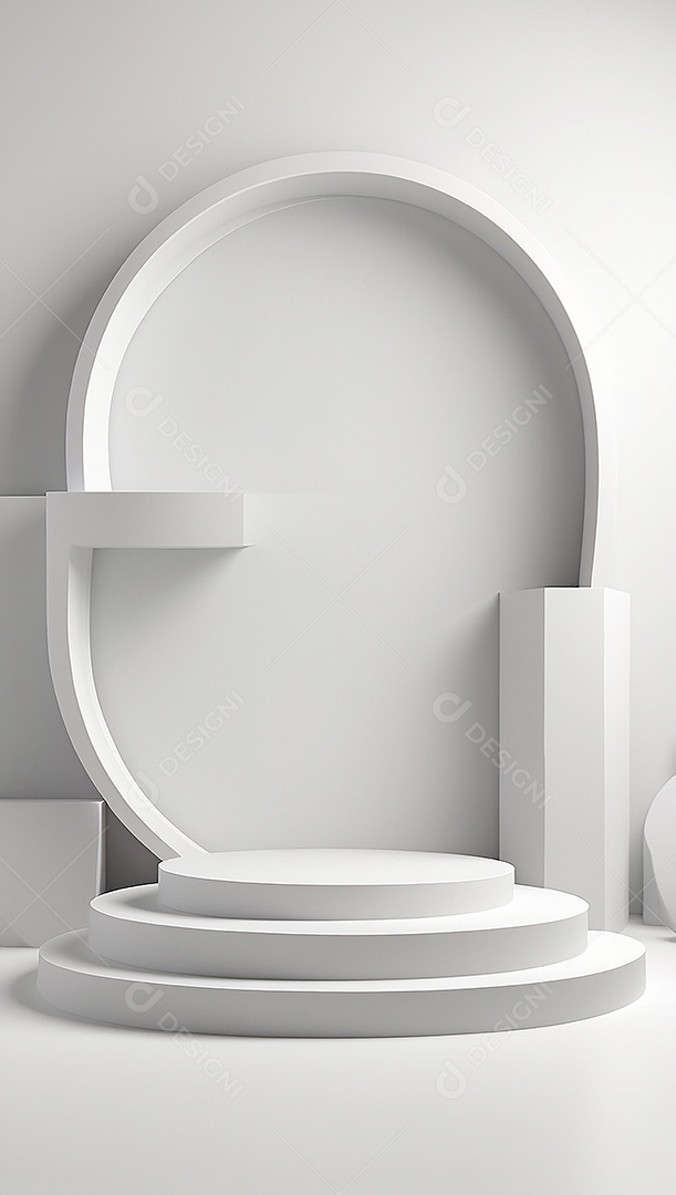 Pódio de exibição de produto branco simples difusão