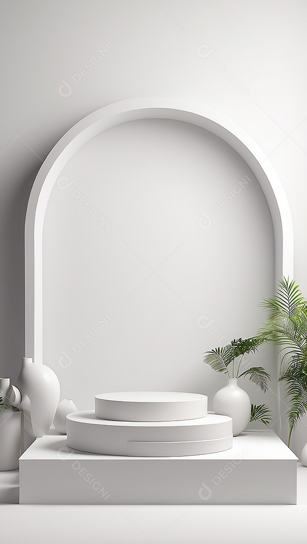 Pódio de exibição de produto branco simples difusão