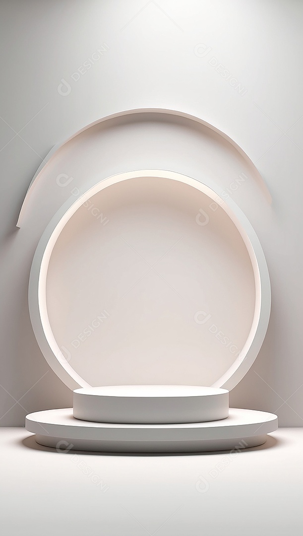 Pódio de exibição de produto branco simples difusão