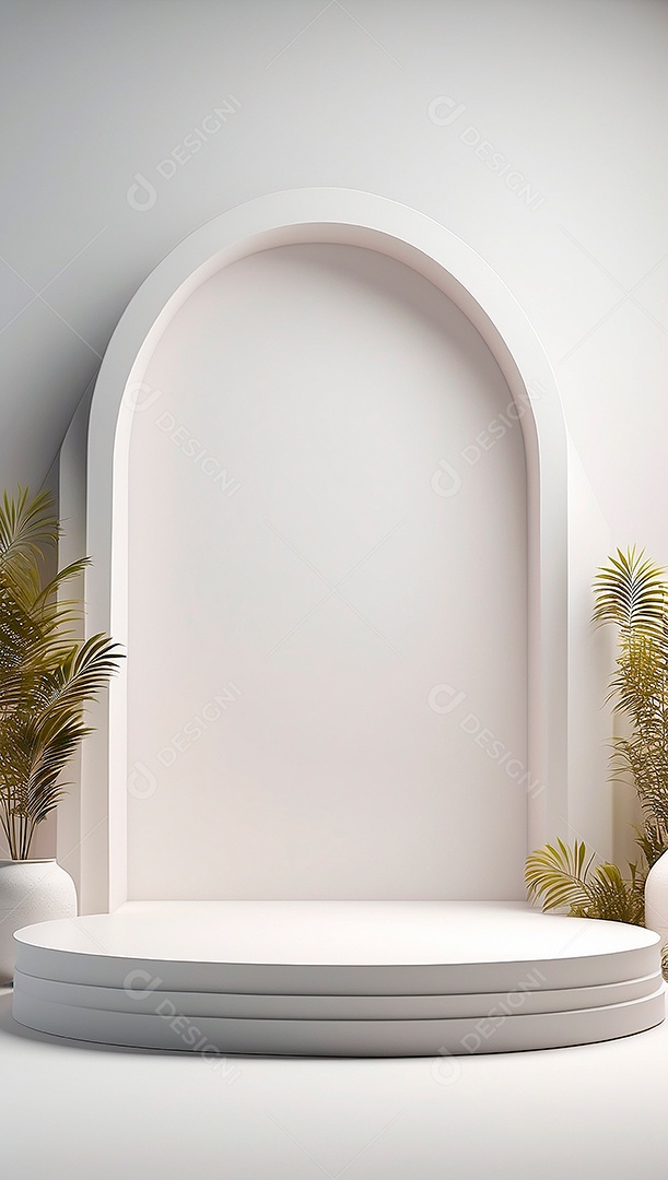 Pódio de exibição de produto branco simples difusão