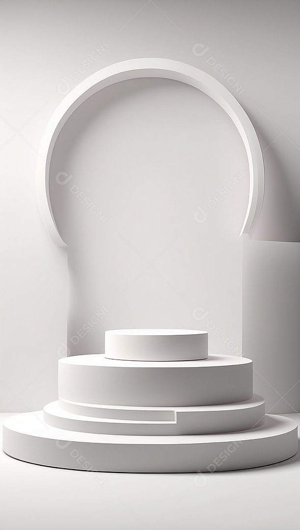 Pódio de exibição de produto branco simples difusão
