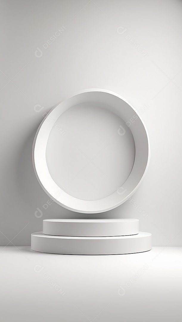 Pódio de exibição de produto branco simples difusão