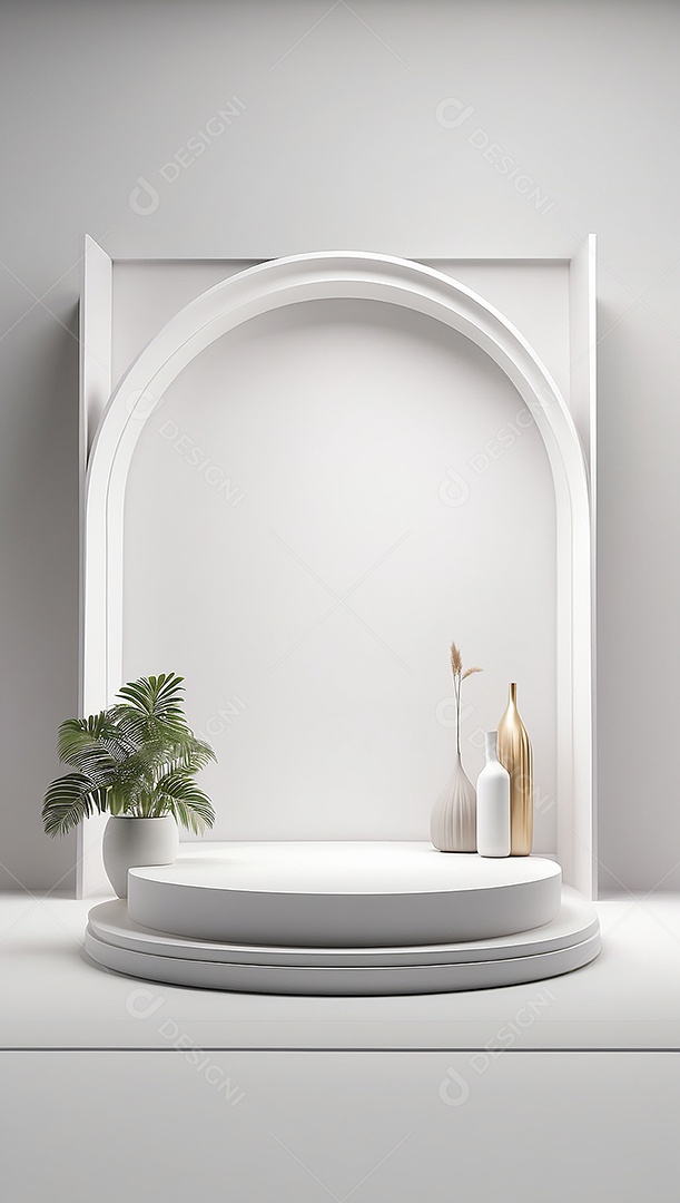 Pódio de exibição de produto branco simples difusão