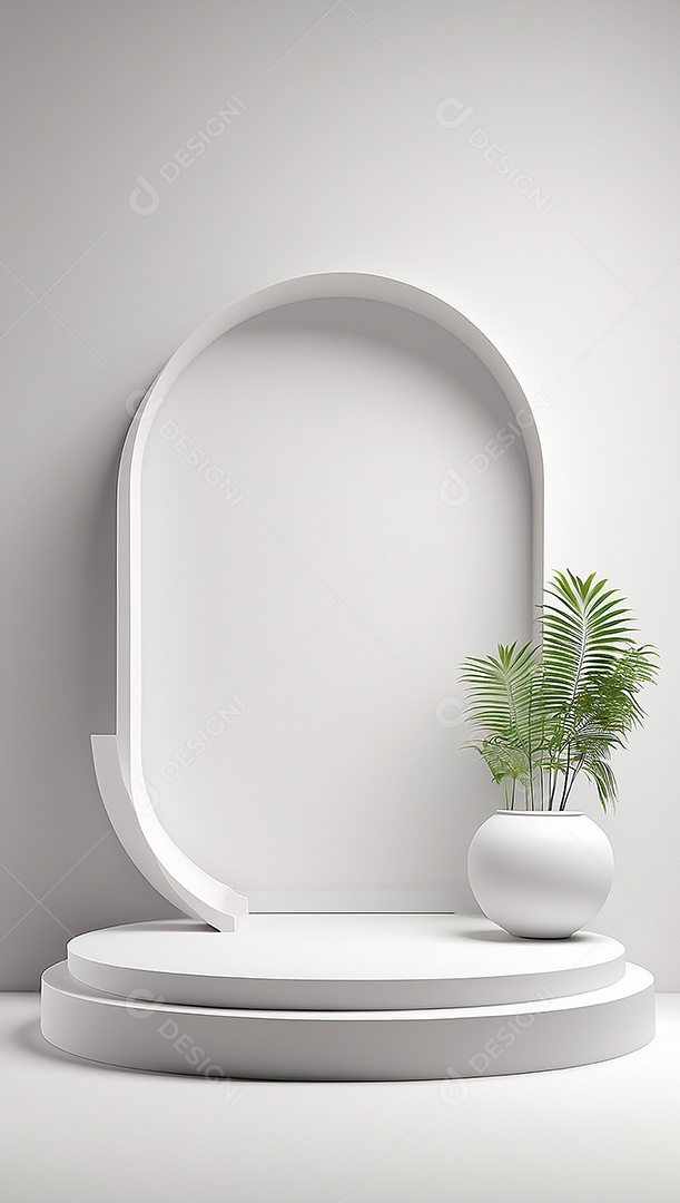 Pódio de exibição de produto branco simples difusão