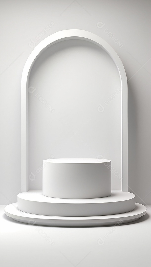 Pódio de exibição de produto branco simples difusão