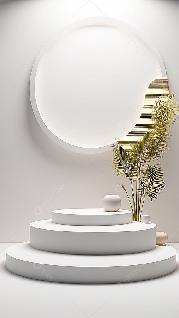 Pódio de exibição de produto branco simples difusão