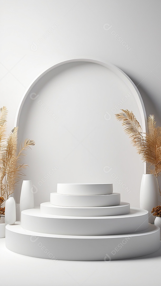 Pódio de exibição de produto branco simples difusão