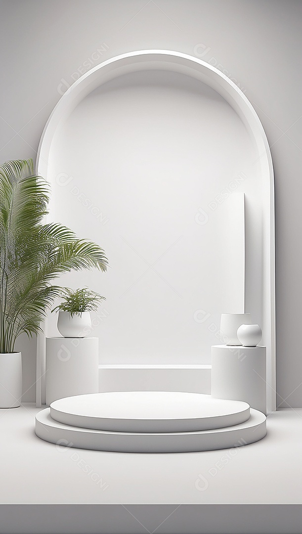 Pódio de exibição de produto branco simples difusão
