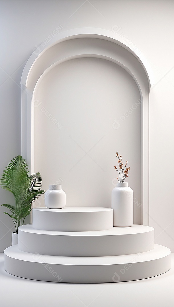 Pódio de exibição de produto branco simples difusão