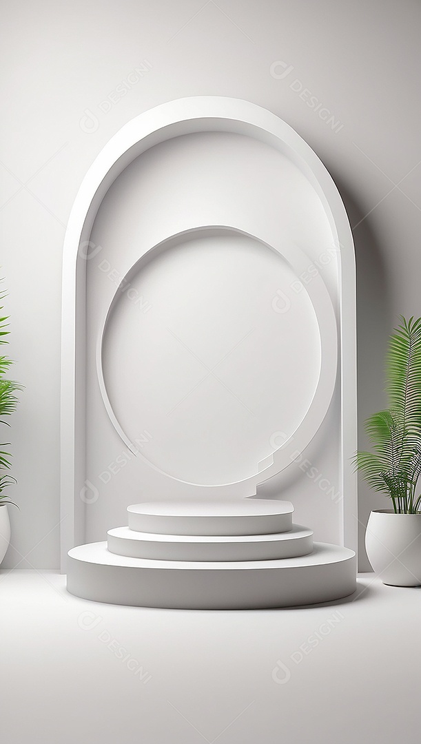 Pódio de exibição de produto branco simples difusão