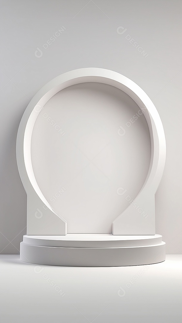Pódio de exibição de produto branco simples difusão