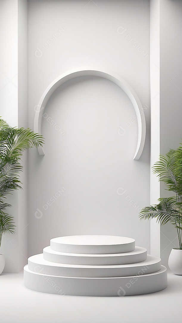 Pódio de exibição de produto branco simples difusão