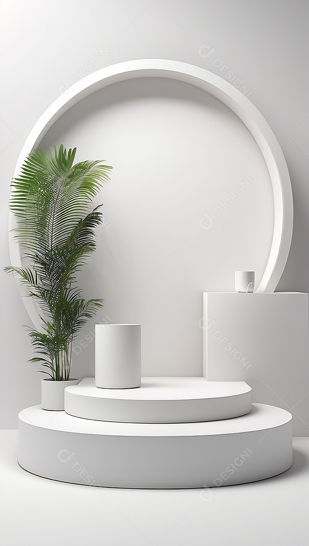Pódio de exibição de produto branco simples difusão