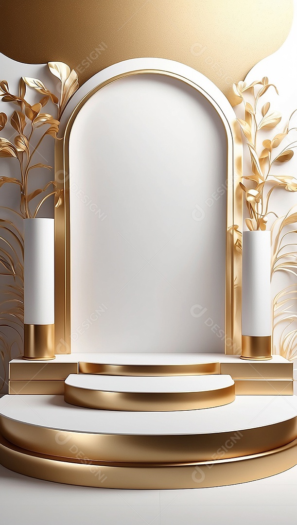 Fundo de pódio gradientes de ouro branco