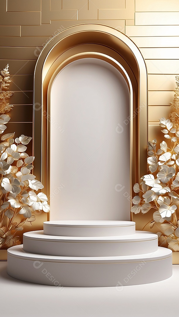 Fundo de pódio gradientes de ouro branco