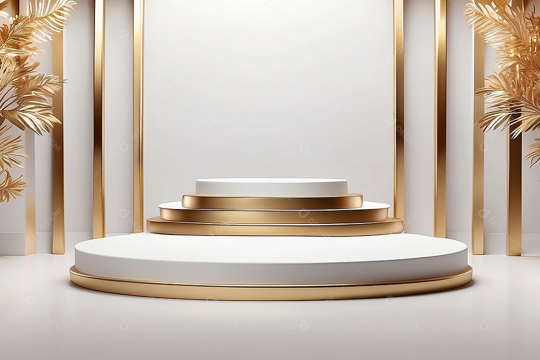 Fundo de pódio gradientes de ouro branco