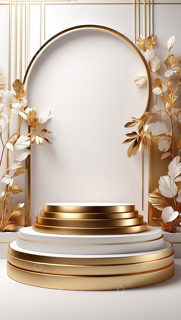 Pódio de exibição de produto branco simples difusão