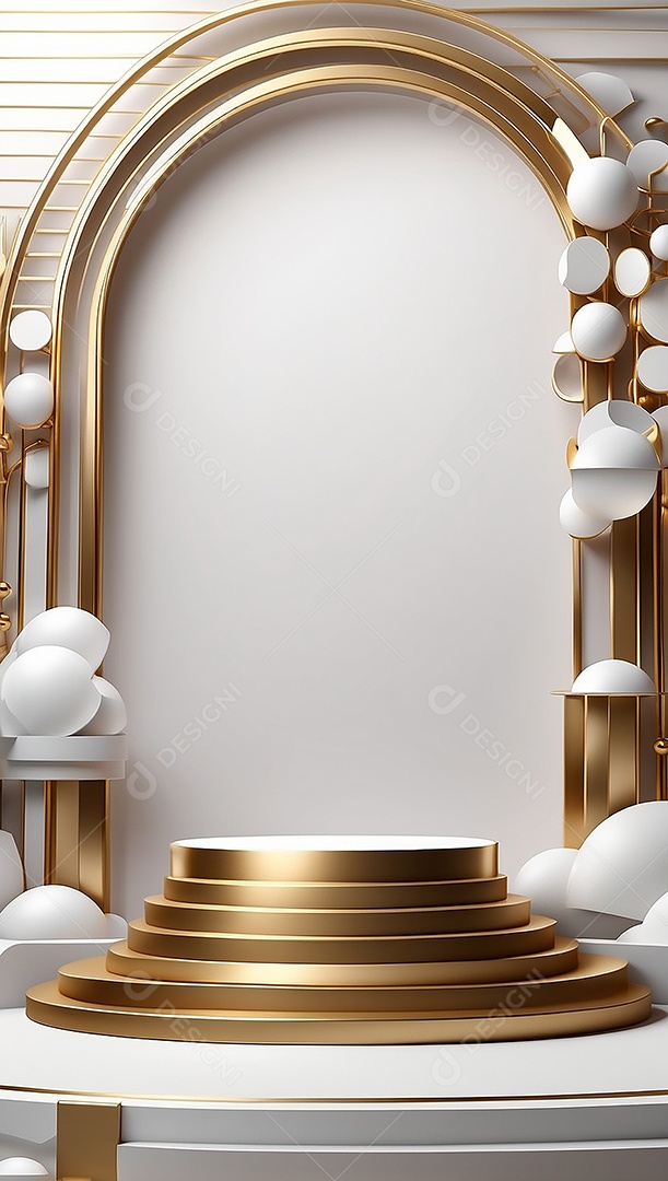 Fundo de pódio gradientes de ouro branco