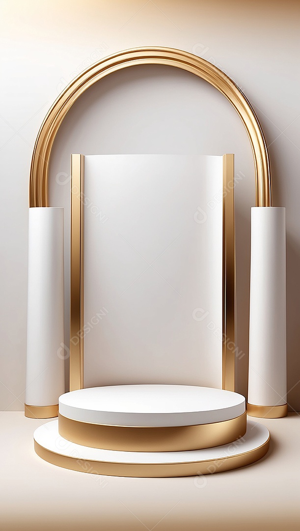 Fundo de pódio gradientes de ouro branco