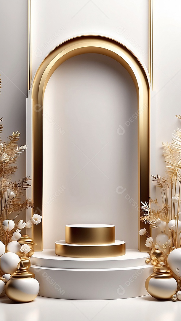 Fundo de pódio gradientes de ouro branco