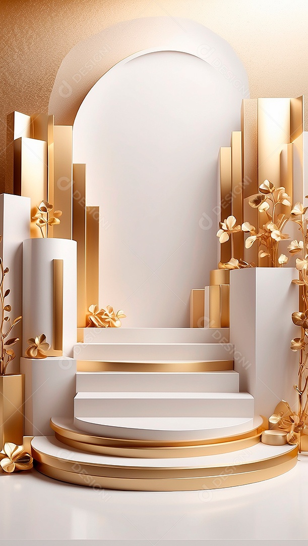 Fundo de pódio gradientes de ouro branco