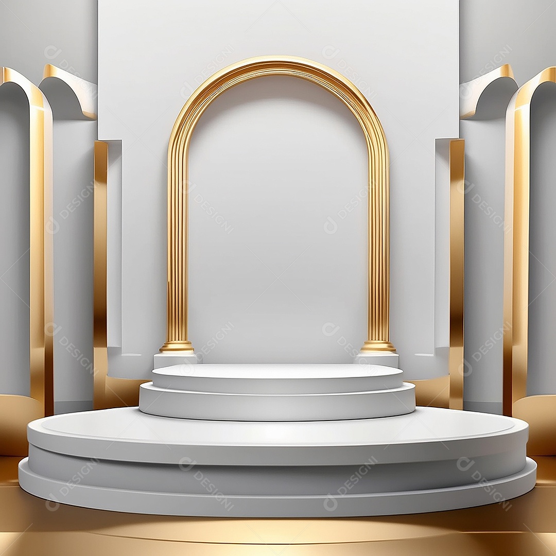 Fundo de pódio gradientes de ouro branco