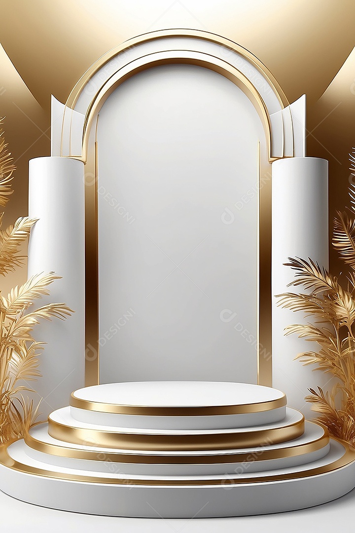 Fundo de pódio gradientes de ouro branco