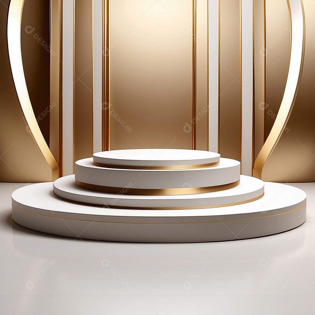 Fundo de pódio gradientes de ouro branco