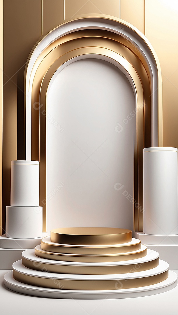 Fundo de pódio gradientes de ouro branco