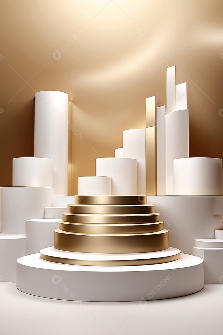 Fundo de pódio gradientes de ouro branco