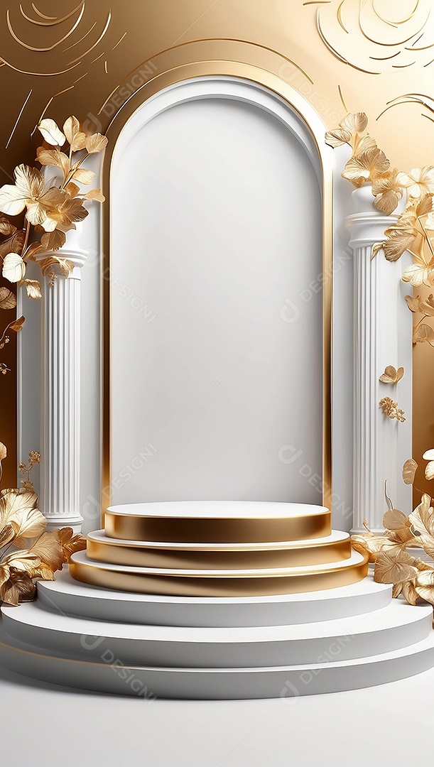 Fundo de pódio gradientes de ouro branco