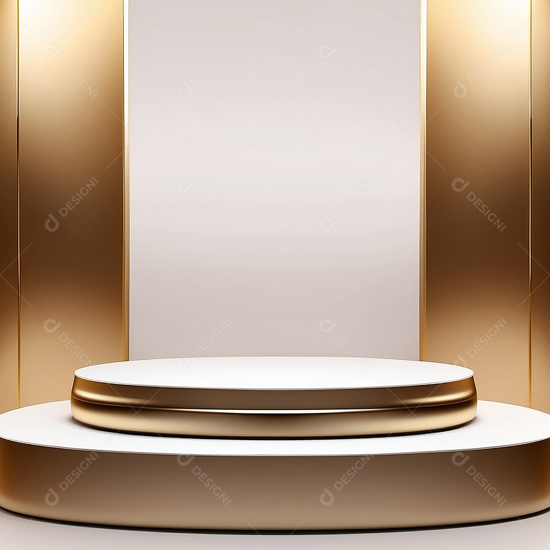 White Gold Gradients Podium Background
