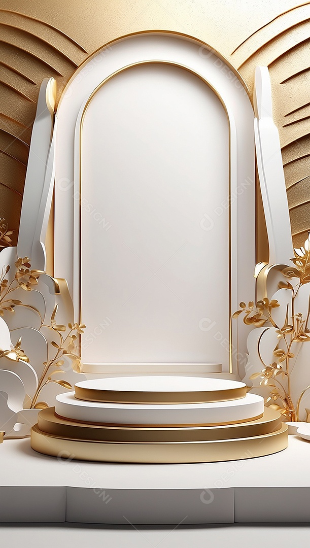 Fundo de pódio gradientes de ouro branco