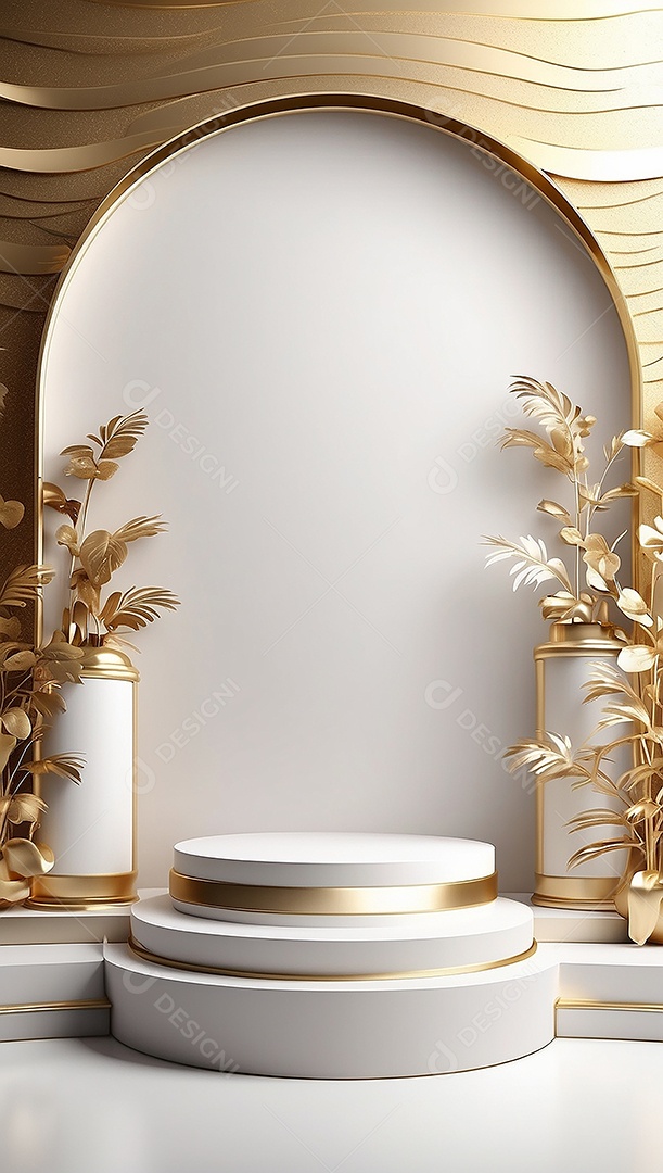 Fundo de pódio gradientes de ouro branco