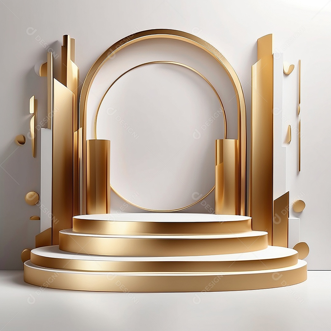 Fundo de pódio gradientes de ouro branco