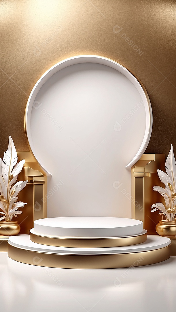 Fundo de pódio gradientes de ouro branco